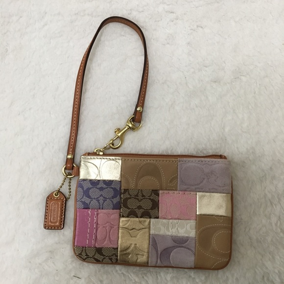 Coach Handbags - COACH Patchwork Wristlet